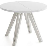 ESSTISCH Ravero runder ausziehbarer, Weiß 100-140/100/77 cm - Kaschmir/Weiß, Holz/Holzwerkstoff (100/140/76.5cm) - WFL GROUP