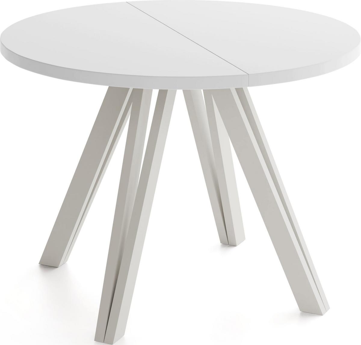 WFL GROUP ESSTISCH Ravero runder ausziehbarer, Weiß 100-180/100/77 cm online kaufen ➤ mömax