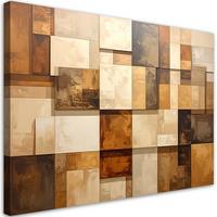 LEINWANDBILDER, Beigebraune geometrische Abstrakt - Braun, Textil (120/80cm) - Feeby