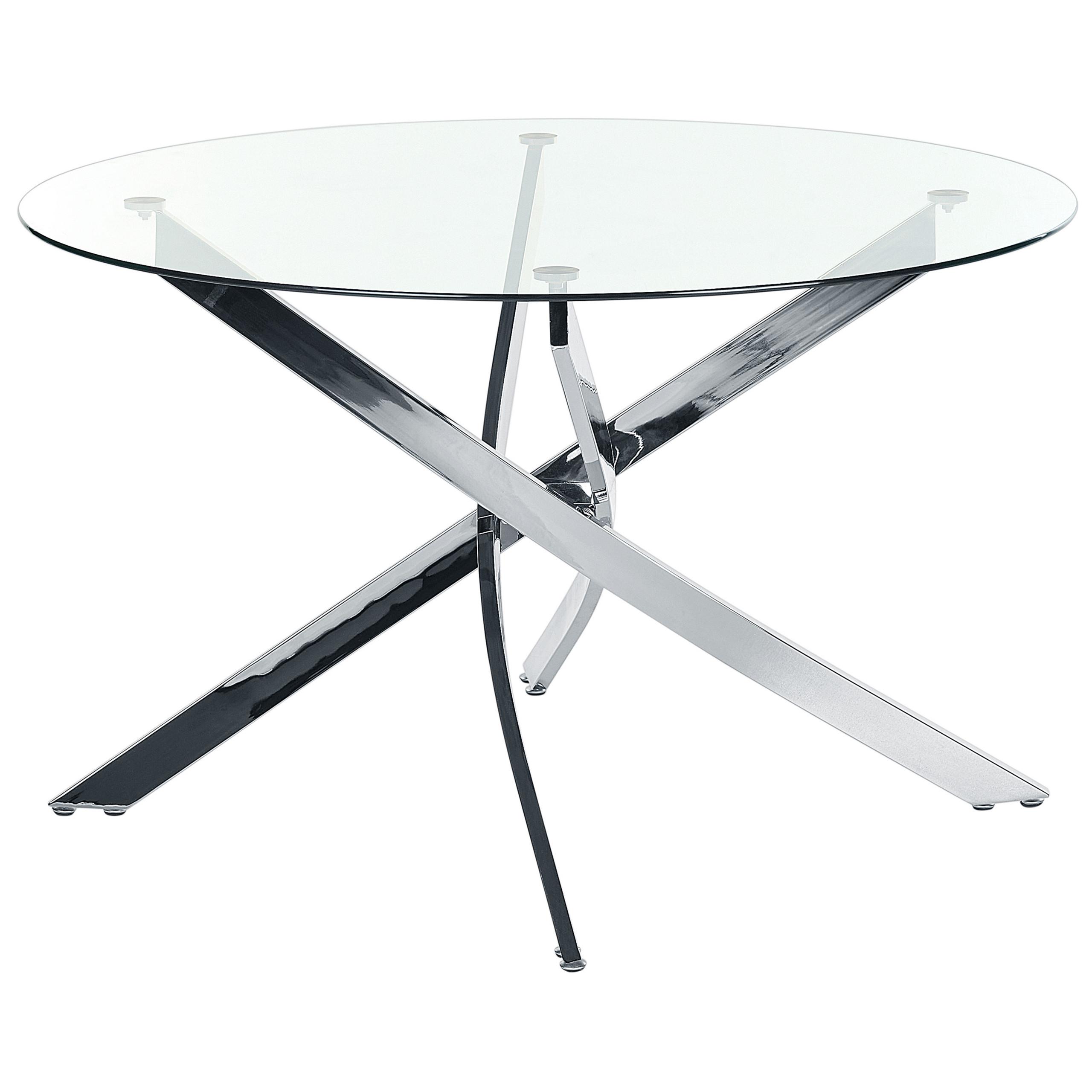 ESSTISCH 120/75 cm Silberfarben, Transparent Rund Maramo - Silberfarben, Glas (120/120/75cm) - Beliani