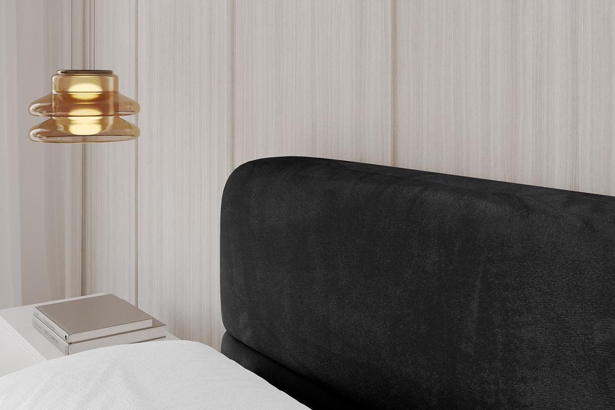 POLSTERBETT mit Bettkasten, Fußteil und Lattenrost, Boxbett mit Matratze H3/H4 - ENORA-Z-V1 180x200 Schwarz - Schwarz, Holzwerkstoff/Textil (180/200cm) - ALTDECOR