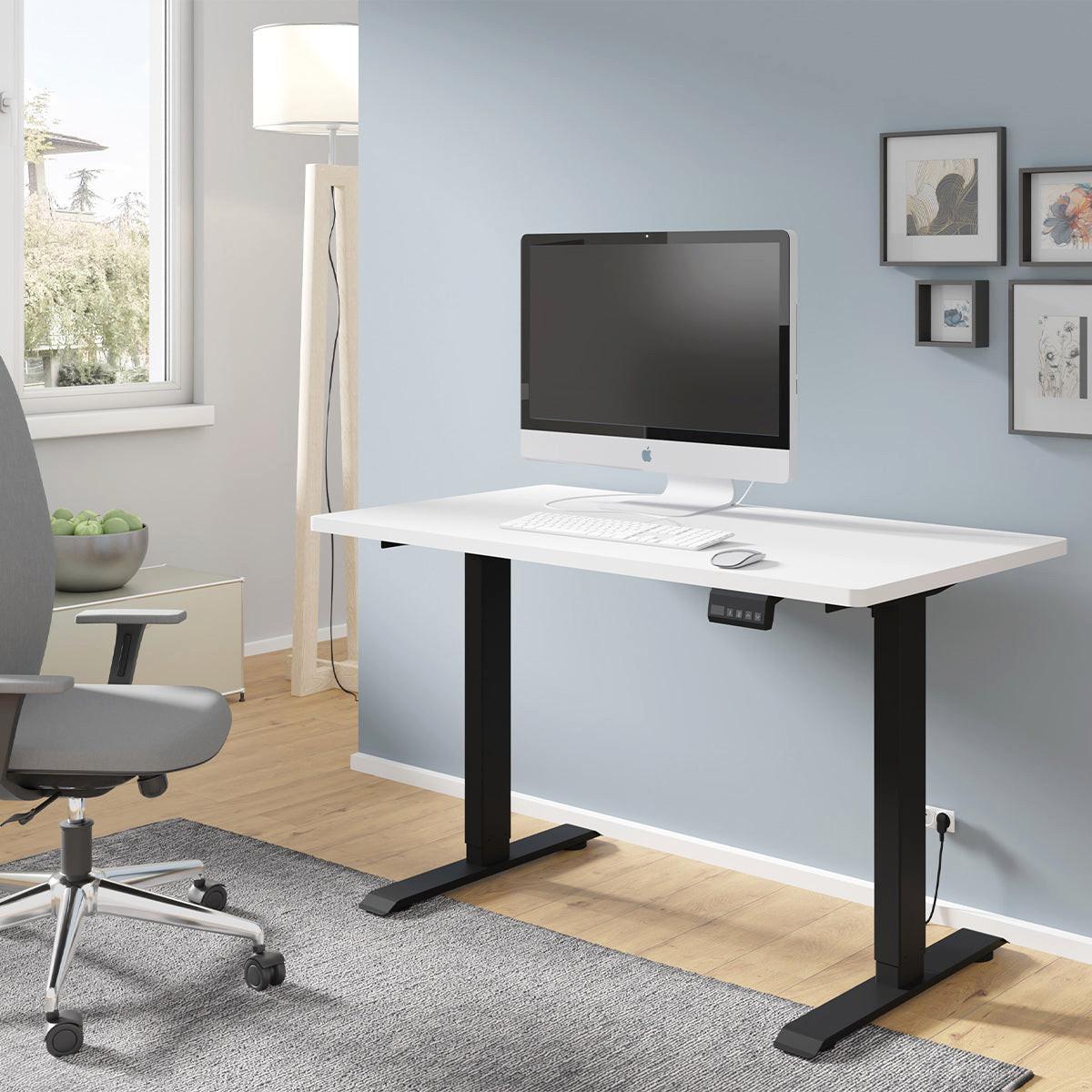 SCHREIBTISCH Ergo Mattweiß und Schwarz - Weiß, Holzwerkstoff (120/65/73cm) - Petits-meubles