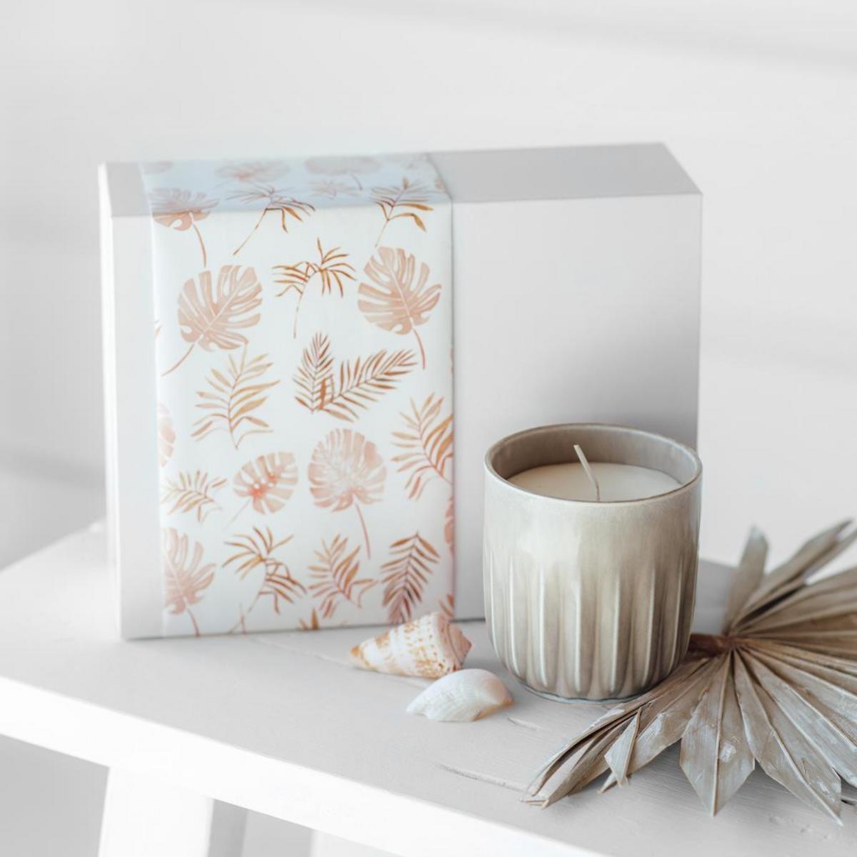 DUFTKERZEN BEACH VIBES Perlemor Home Sand beige ø 8,5 x 9 cm 6er Set - Beige, Naturmaterialien/Keramik (9cm) - like.Villeroy & Boch