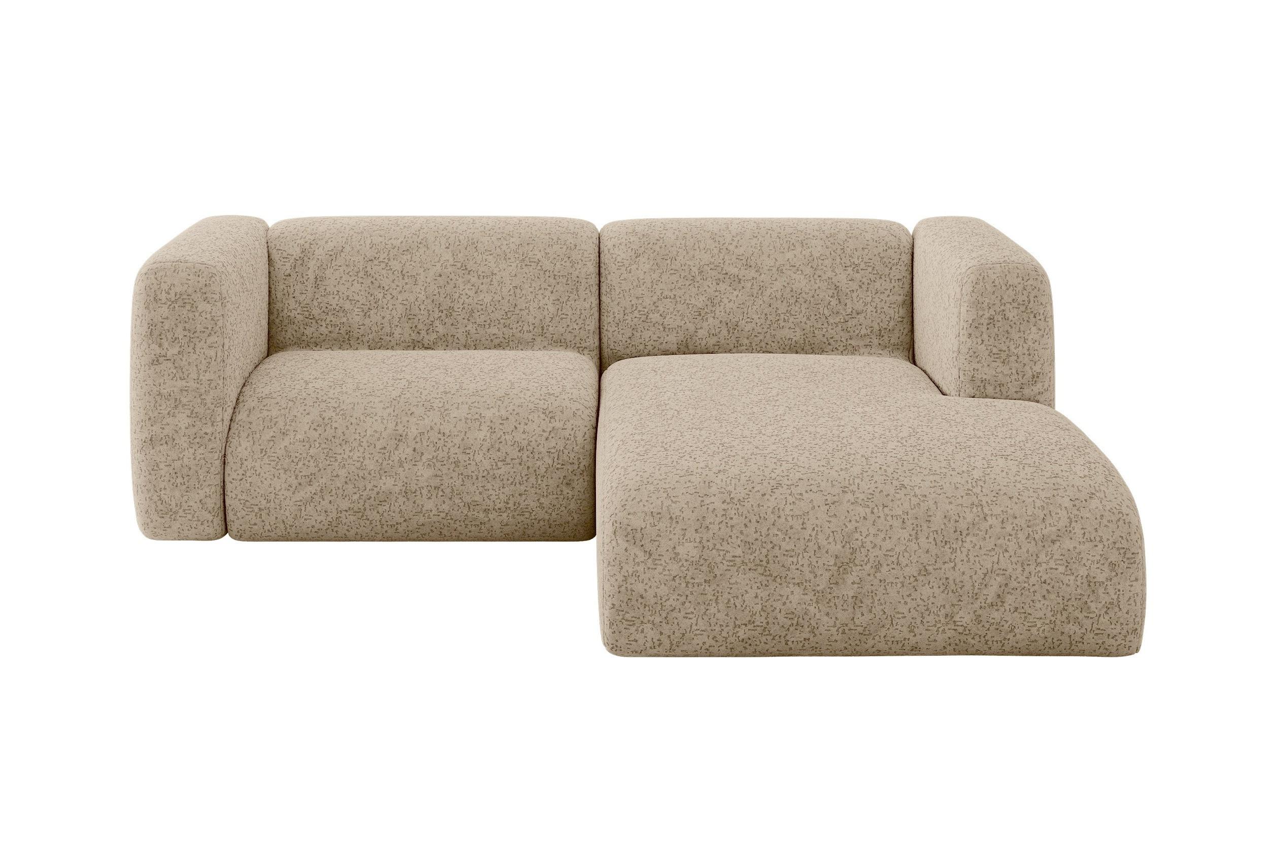 ECKSOFA Ottomane Rechts MIRA-L1 227x179x89 Braun Velours - Schwarz/Braun, Holzwerkstoff/Kunststoff (227/179cm) - ALTDECOR