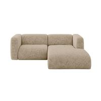 ECKSOFA Ottomane Rechts MIRA-L1 227x179x89 Braun Velours - Schwarz/Braun, Holzwerkstoff/Kunststoff (227/179cm) - ALTDECOR