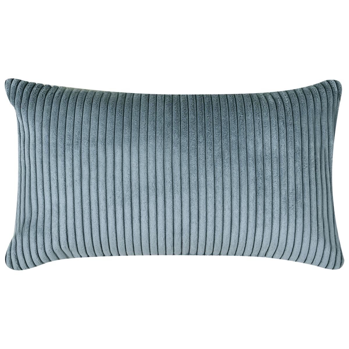 CHAISELONGUE-LINKSSEITIGE Cord Blau Vanvey - Blau/Schwarz, Textil (147/73/78cm) - Beliani