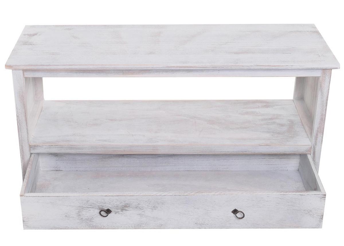 COUCHTISCH SHABBY--LOOK quader Weiß - Weiß, Holz (39/110/53cm) - MCW