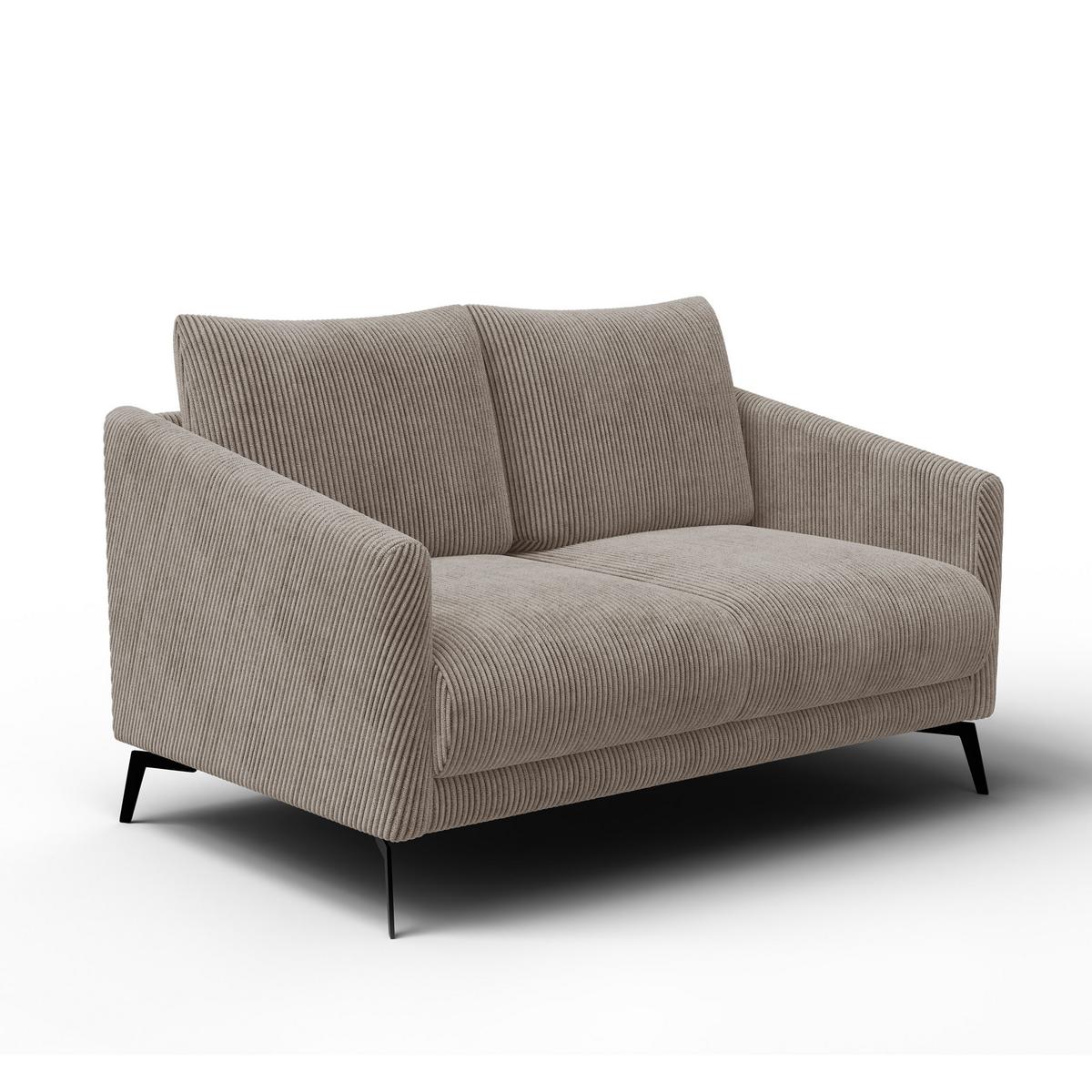SOFA VILT 2-Sitzer, taupe - Taupe/Schwarz, Holzwerkstoff/Textil (142/89/94cm) - Wozimo
