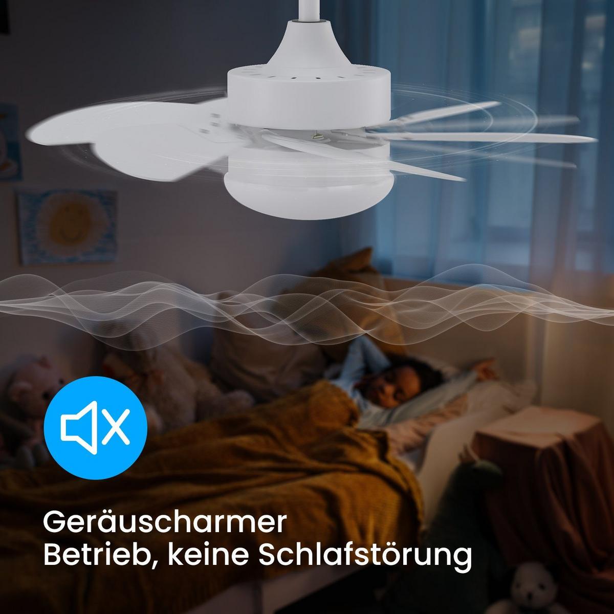DECKENVENTILATOR Emma II 75/75/43cm - Weiß, Metall (75/75/43cm) - Nettlife