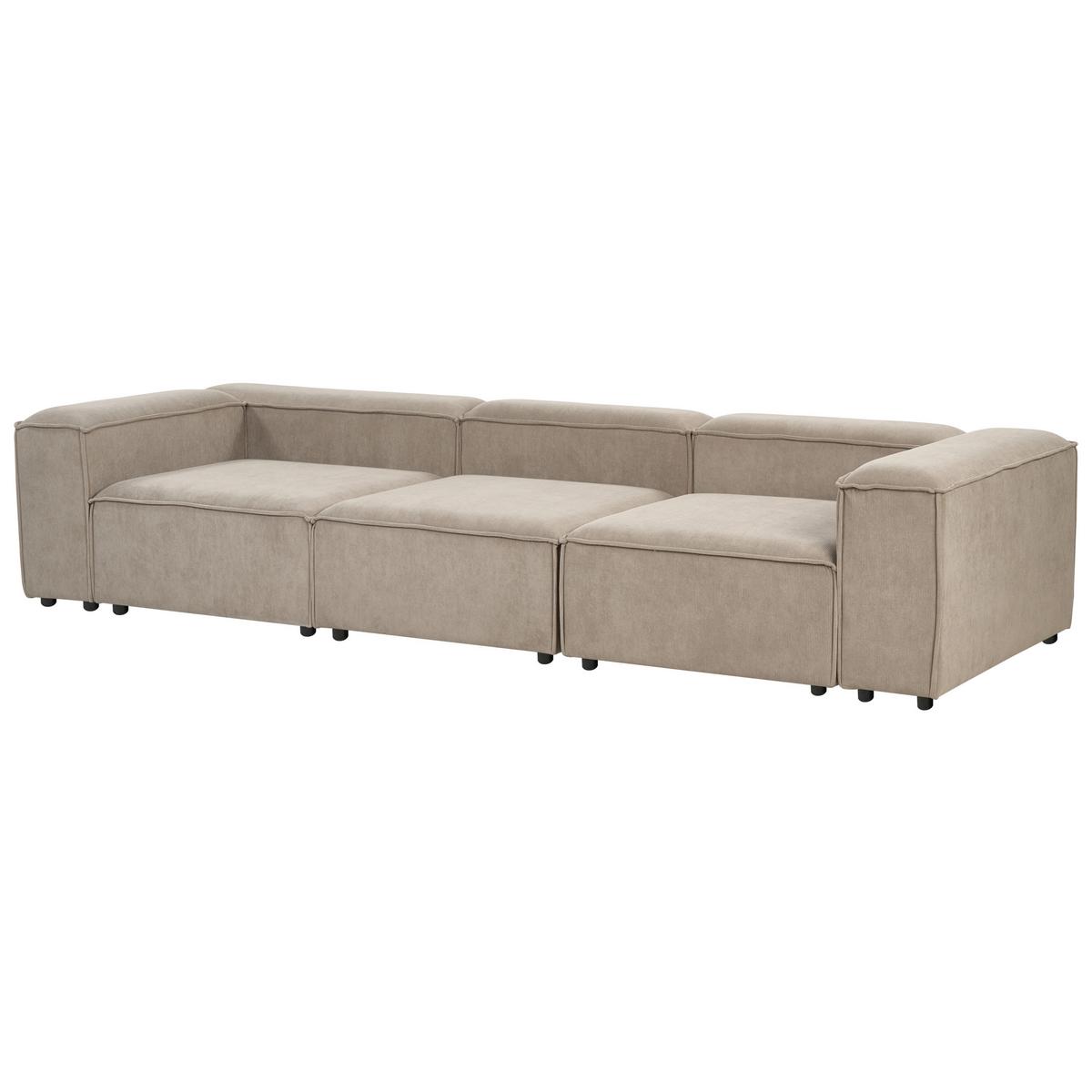 3-SITZER-MODULSOFA Hellbraun Cord Ardal - Hellbraun, Textil (328/68/120cm) - Beliani