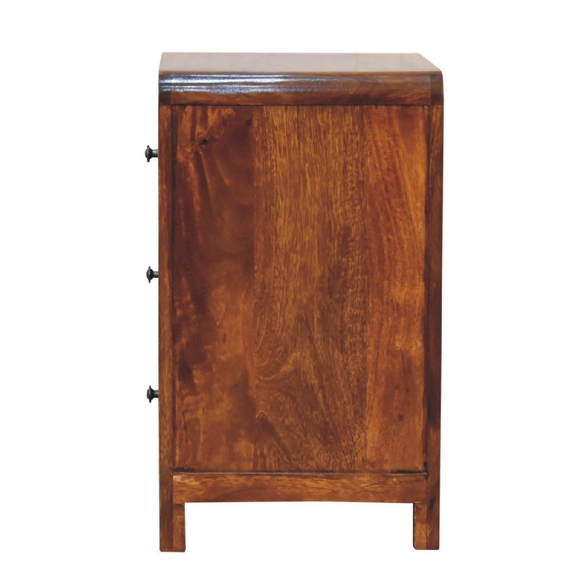 NACHTTISCH ASPEN mit 3 Schubladen, Braun - Messingfarben/Braun, Holz/Metall (45/60/35cm) - Artisan Furniture
