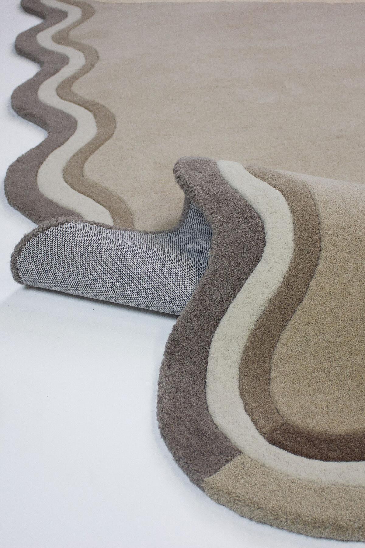 TEPPICH aus Wolle WINCH in Natur, mit Bordüre, 120 x 170 cm - Beige, Textil (200/290cm) - KADIMA DESIGN
