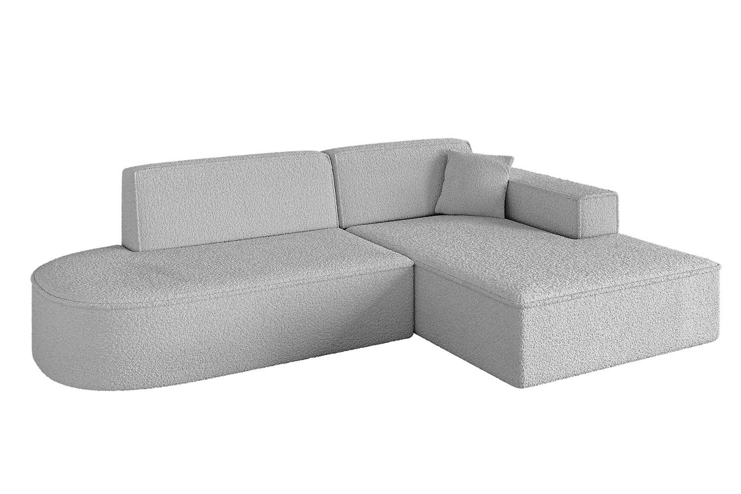 ECKSOFA Ottomane Rechts IREA-L1-v4 - 232x165x77 cm Hellgrau - Hellgrau, Holzwerkstoff/Textil (232/165cm) - ALTDECOR