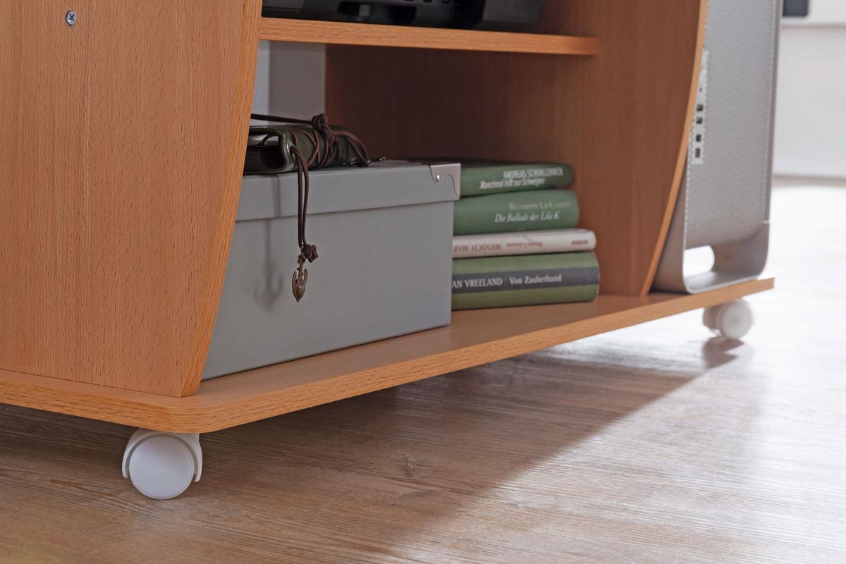 COMPUTERTISCH Rollbar Mit Tastaturauszug Und Druckerablage GRASSE, Sonoma 48x94x90 cm - Beige, Holzwerkstoff (94/48/90cm) - KADIMA DESIGN