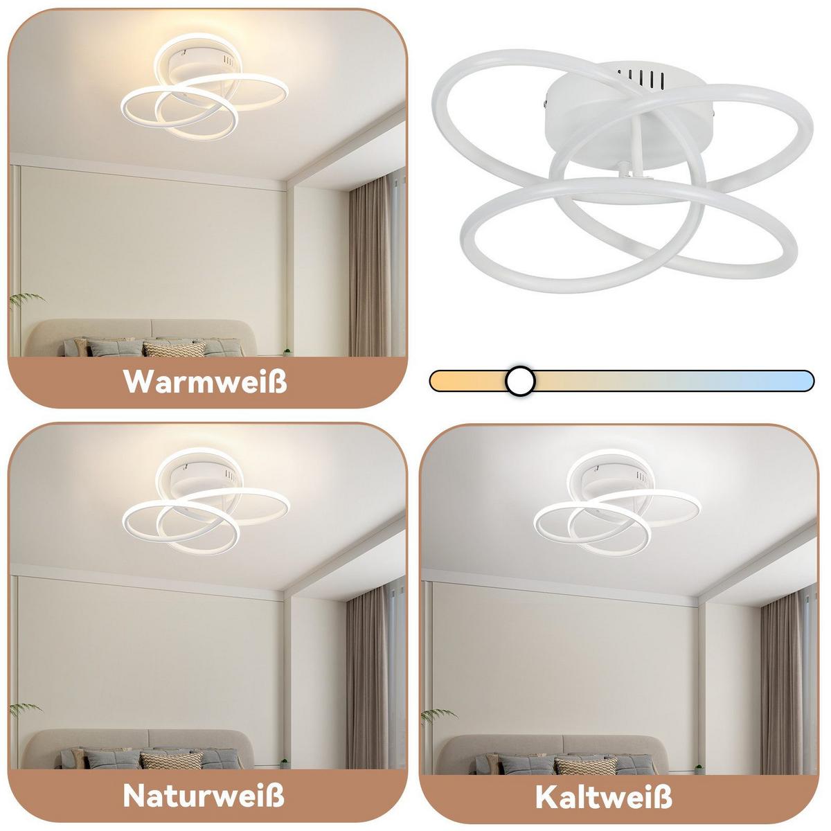 LED-DECKENLEUCHTE Lowery 33/36/14cm - Weiß, Metall (36/33/14cm) - Nettlife