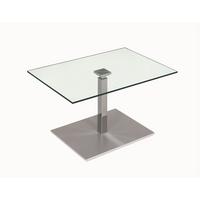 FUNKTIONSTISCH höhenverstellbar Carly 90 x 60 x 47-65 Couchtisch Glas/Perlsilber/Edelstahl - Naturfarben, Holz (90/60/47cm) - 58aufmkessel