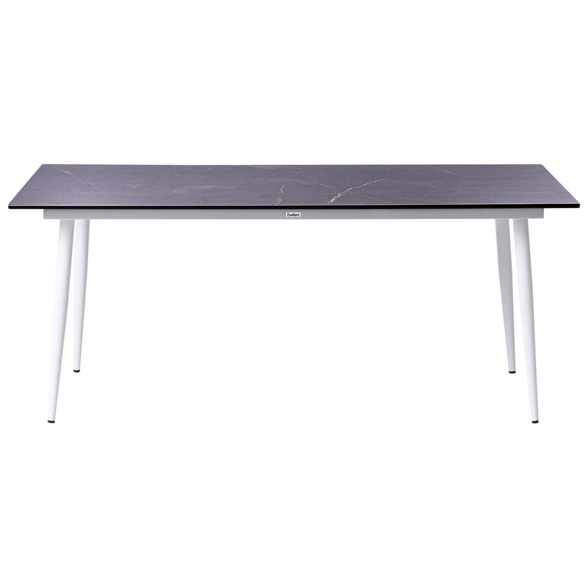 GARTENTISCH 180/90 cm Marmor Optik Grauer Marmor Tolentino - Dunkelgrau, Kunststoff (180/90/75cm) - Beliani