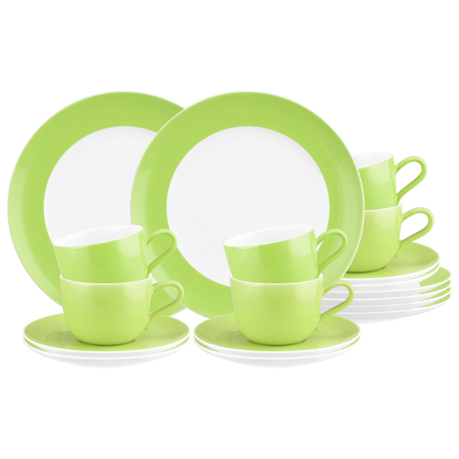 KAFFEESERVICE Liberty Pure Colors Lime Green 18-tlg. - Grün, Keramik (2/2/2cm) - Seltmann Weiden
