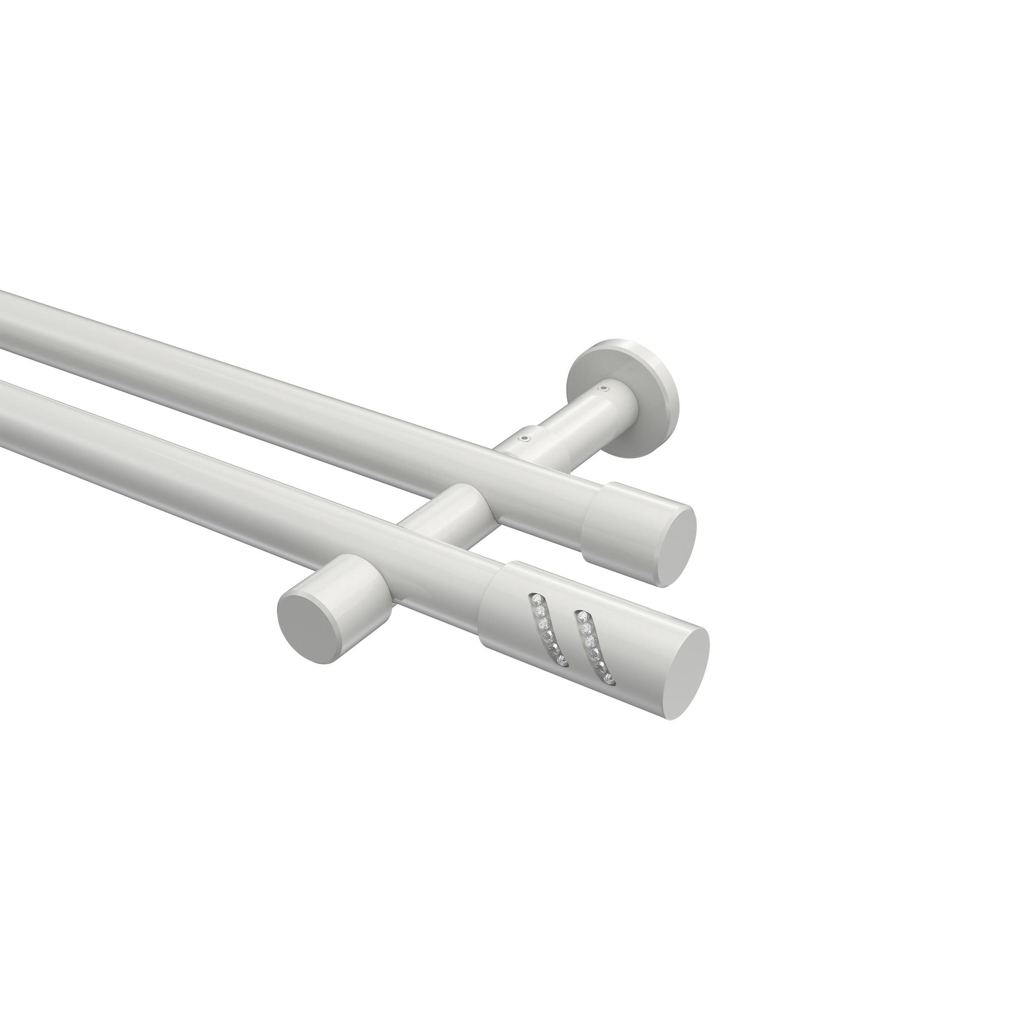 GARDINENSTANGE Prestige Zoena 140 cm, 2-läufig (ohne Ringe), 20 mm Ø Weiß - Weiß, Metall (140cm) - INTERDECO