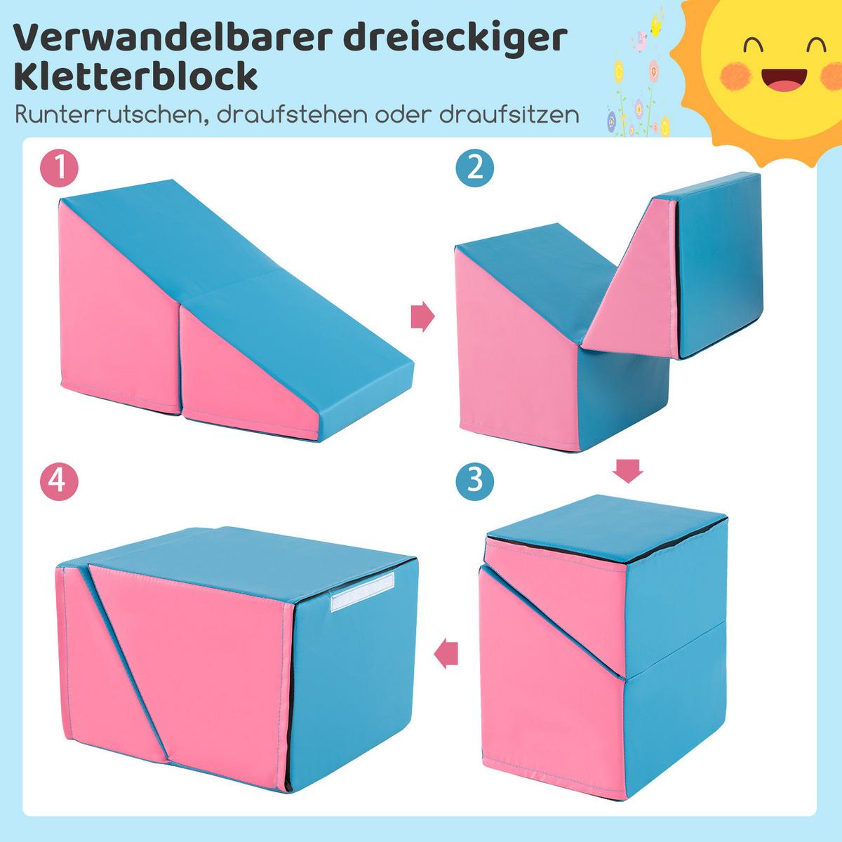 SCHAUMSTOFFBLOCK Lila (7-teilig) - Lila, Leder (40/25/30cm) - COSTWAY