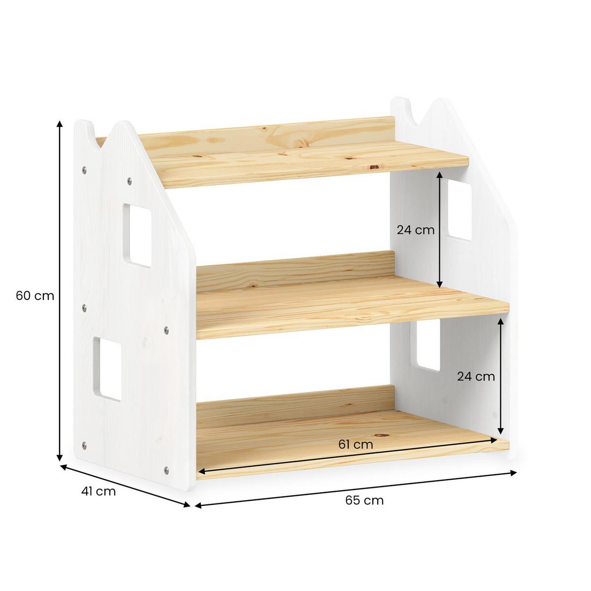 KINDERREGAL YASMIN natur/weiß - Naturfarben/Weiß, Holz (65/60/40cm) - IDIMEX