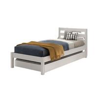 EINZELBETT 90x200 Kiefer weiß robust stabil mit Bettschublade - Weiß, Holz (90/200cm) - 58aufmkessel