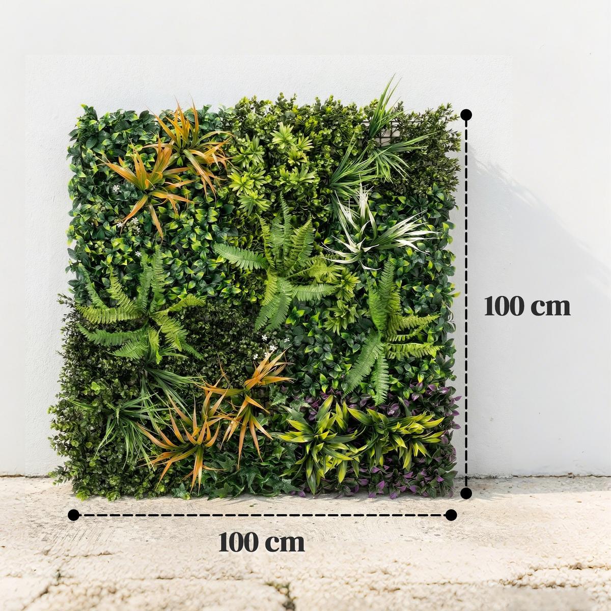 KÜNSTLICHE-HECKE PE Bunt - Grün, Kunststoff (100/1cm) - Outsunny
