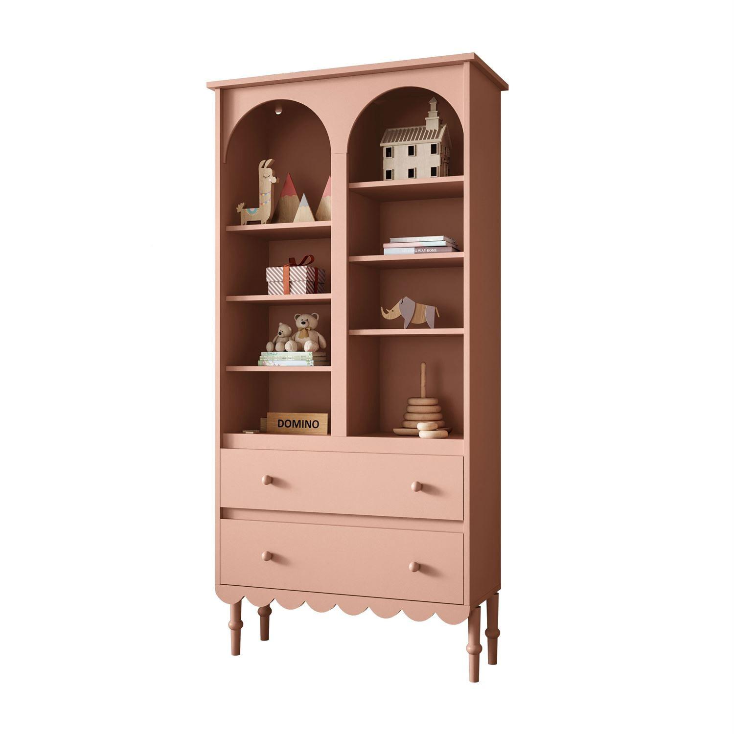 BABYREGAL BABUSHKA – Hohes Kinderregal, Natürlich Rosa - Rosa, Holzwerkstoff (84/183/37cm)