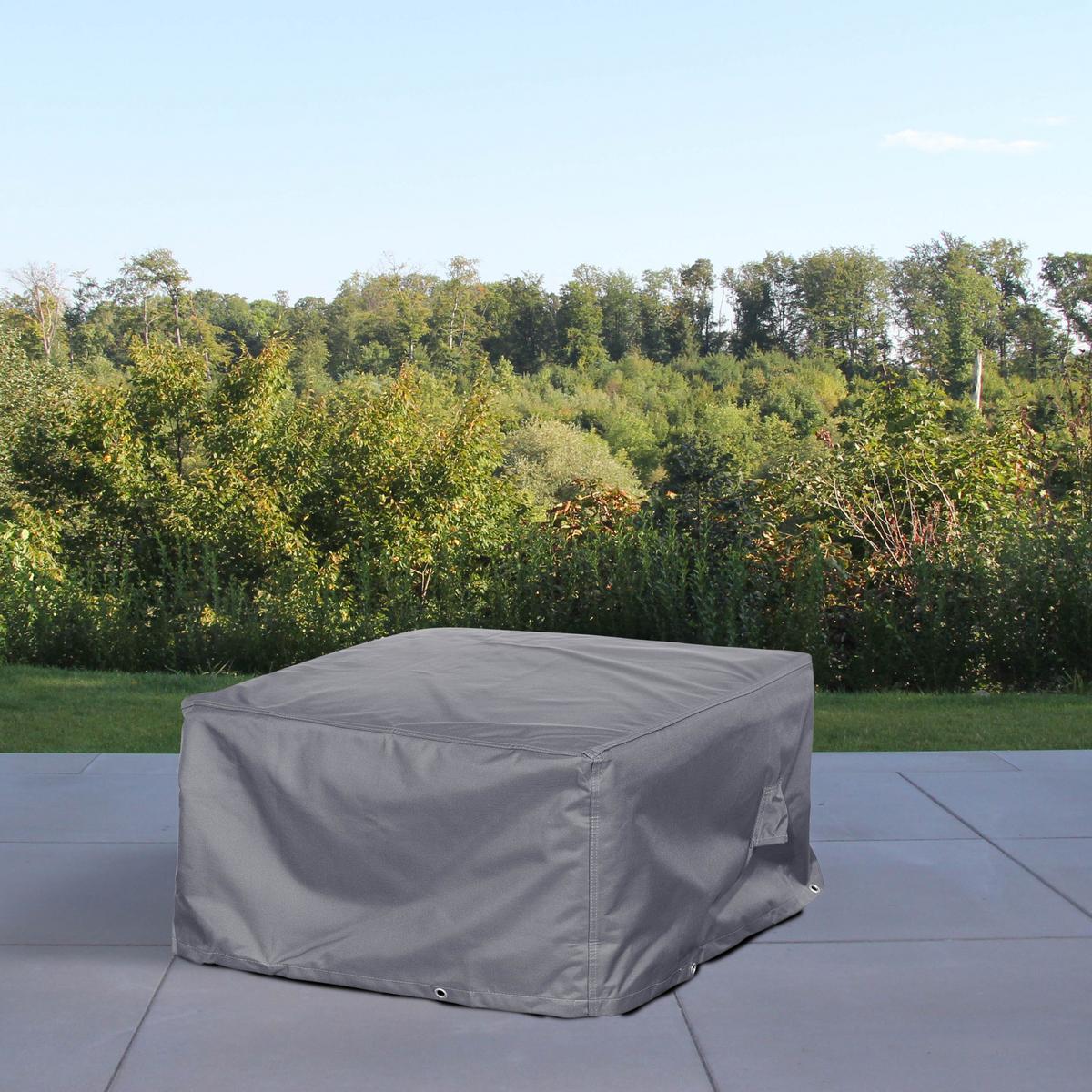 SCHUTZHÜLLE für Feuertisch eckig und rund SHP-20186 - Grau, Kunststoff (103/55/103cm) - mehr Garten