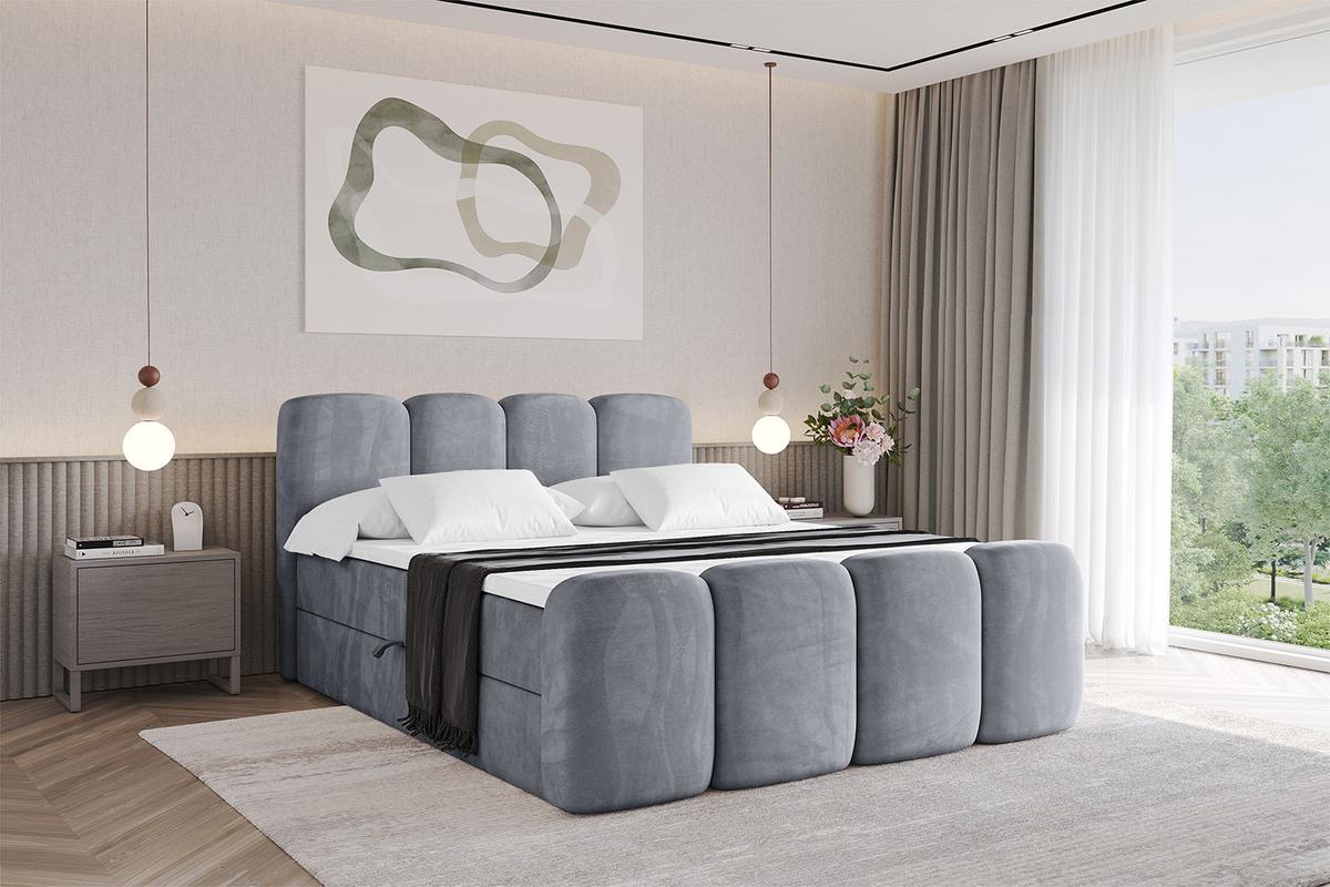 BOXBETT mit Matratze H4 und Lattenrost - NINA-Z - 140x200 cm - Grau - Anthrazit, Holzwerkstoff (140/200cm)