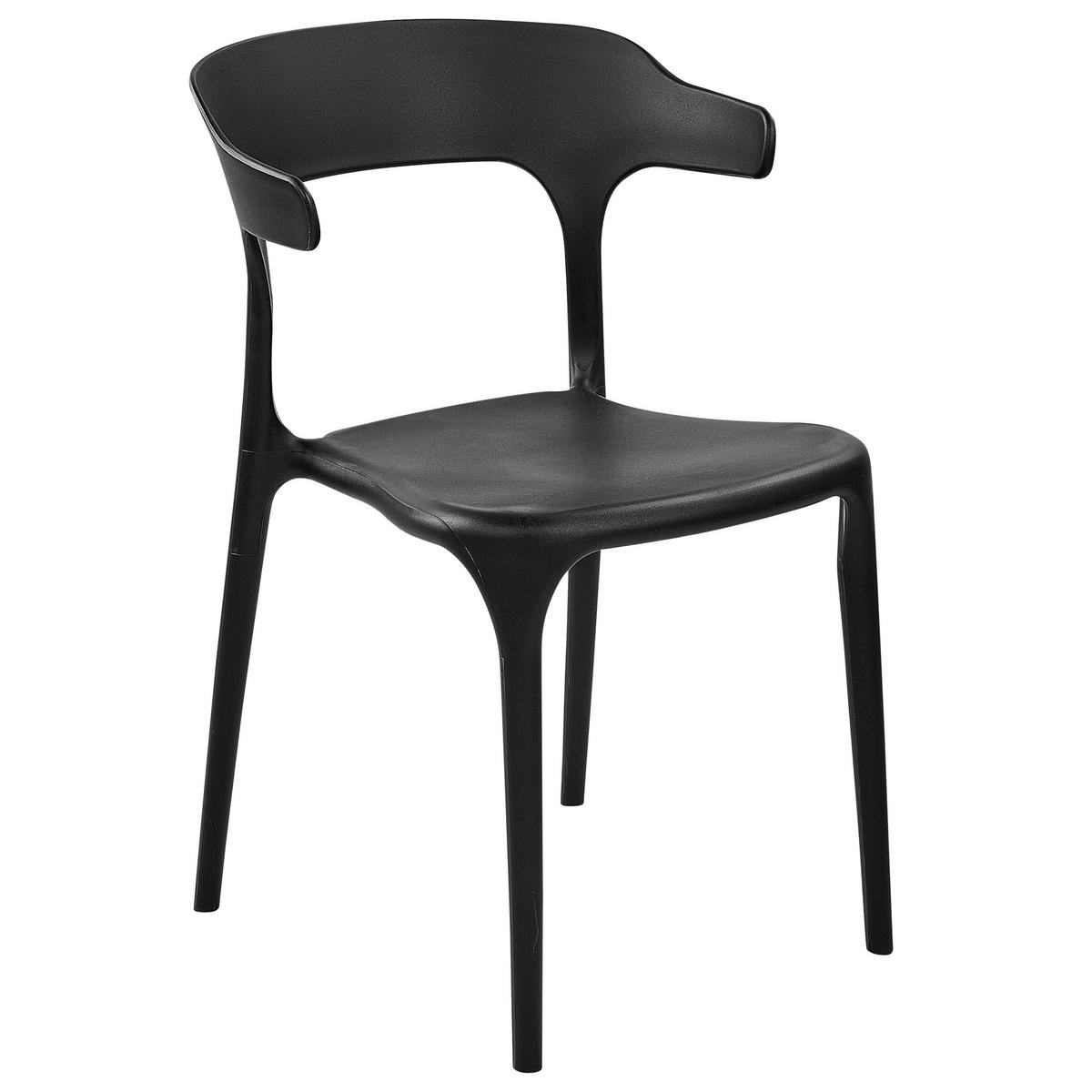 GARTENSTÜHLE 4er-Set Kunststoff schwarz Gubbio - Schwarz, Kunststoff (50/76/49cm) - Beliani
