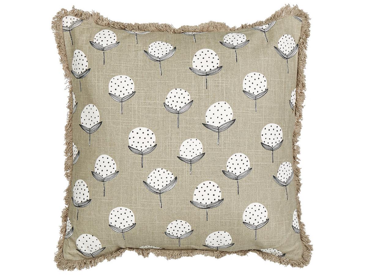 DEKOKISSEN 2er-Set Beige 45/45 cm Choisya - Beige/Weiß, Textil (45/45cm) - Beliani