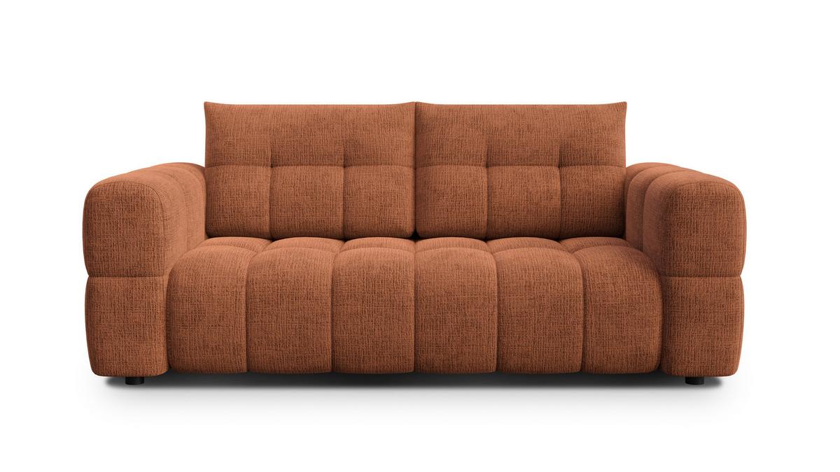 SOFA CLOUDI 2,5-Sitzer, rostrot - Schwarz/Orange, Holz/Textil (211/89/104cm) - Wozimo