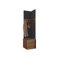 GARDEROBEN-SET Orion XXI - Anthrazit/Nussbaumfarben, Holzwerkstoff/Kunststoff (42/186/46cm) - MIRJAN24