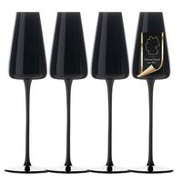CHAMPAGNERGLÄSER 220 ml (4er-Set) - Schwarz, Glas (0.2L) - Intirilife