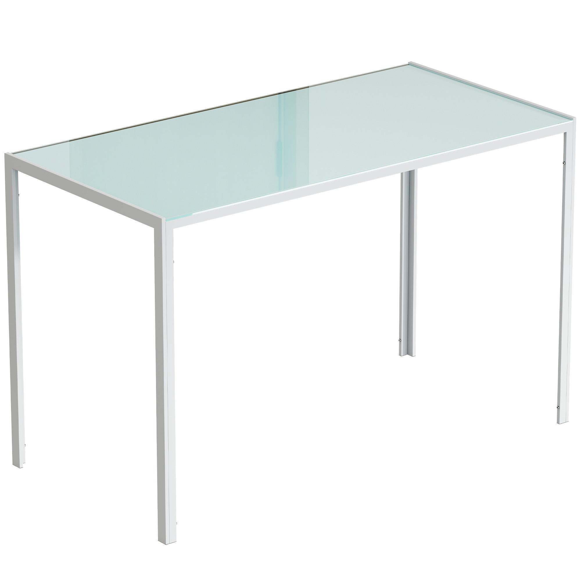 ESSTISCH Küchentisch für 4 Personen, Esszimmertisch für Küche Metall, Weiß - Weiß, Metall (120/60/75cm) - HOMCOM