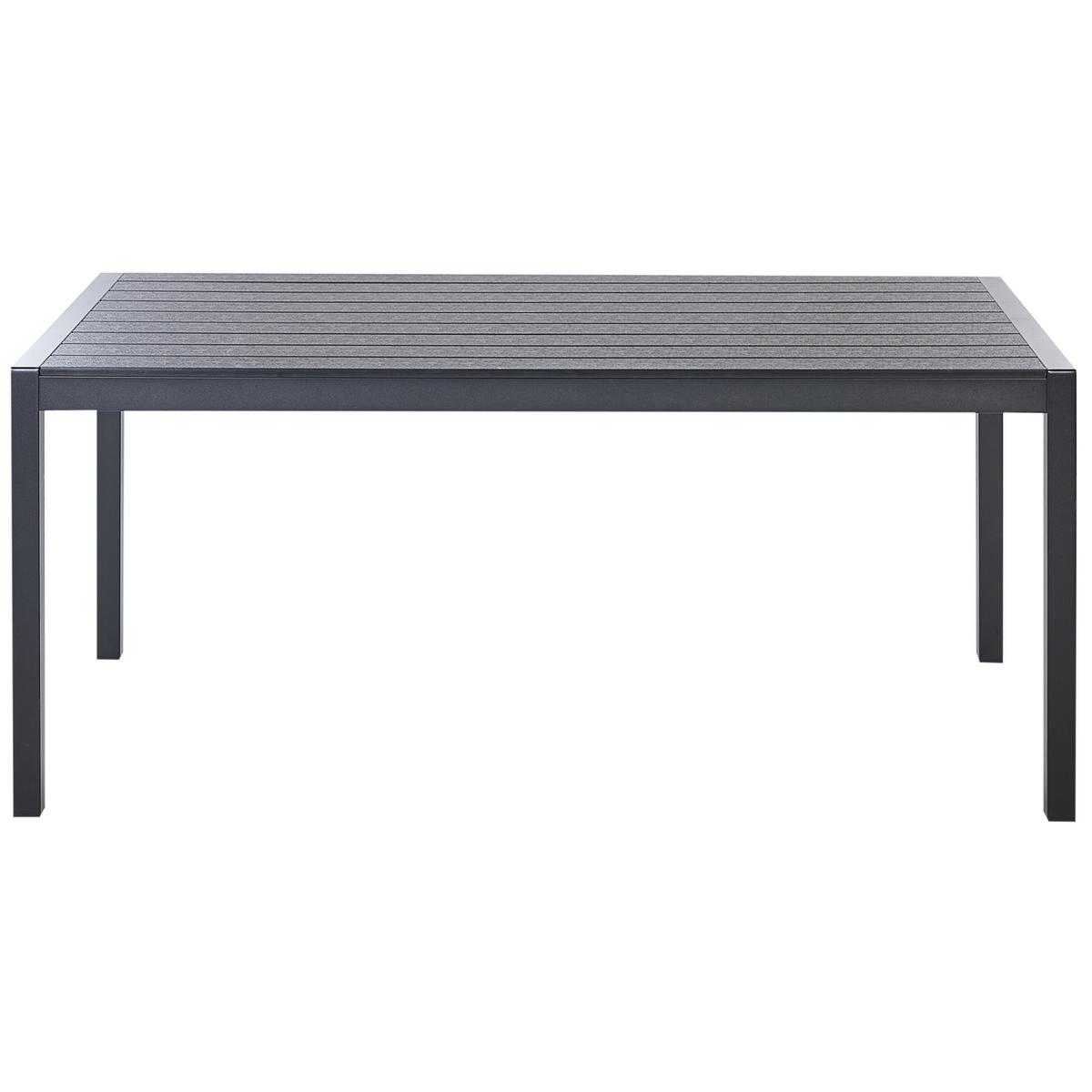GARTENMÖBEL SET 6-Sitzer Aluminium schwarz Vernio - Schwarz, Kunststoff - Beliani