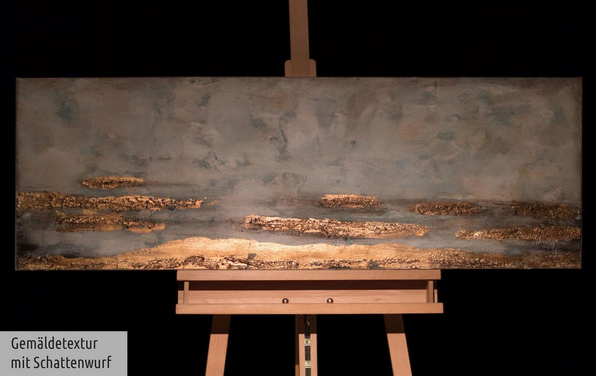 ACRYLBILD HANDGEMALT 120/40 cm - Blau, Holz/Textil (120/40cm) - KUNSTLOFT