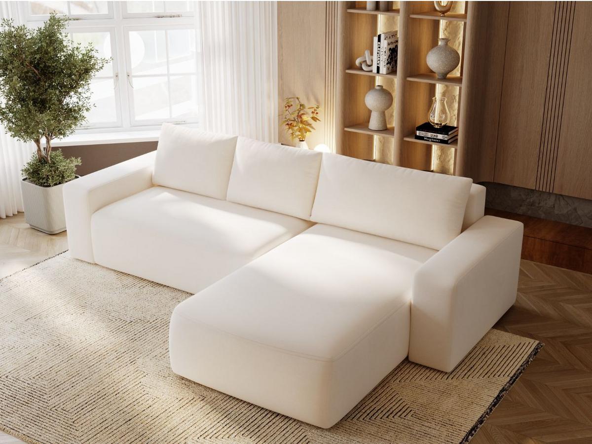 ECKSOFA Tazones Creme Rechts - Creme, Holz/Kunststoff (250/165cm) - Graingold