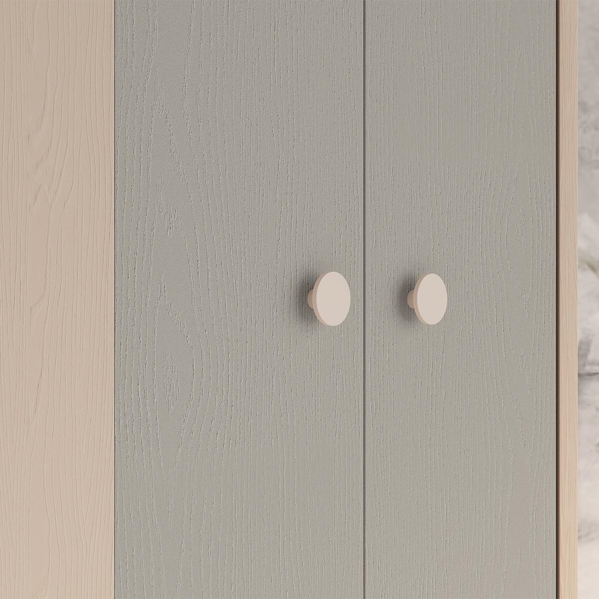 SCHRANK 2 Türen Alycia Beige - Grau - Holzeffekt - Grau, Holz (80/190/80cm) - Petits-meubles