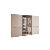 KLEIDERSCHRANK SANDBOX 300 303/49/200 cm Sandbeige / Sandbeige + geriffeltes Glas mit LED ohne Zusatzböden - Sandfarben/Transparent, Holzwerkstoff/Kunststoff (303/200/49cm) - Lookway