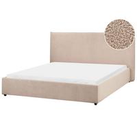 BETT mit Lattenrost 160/200 cm Bouclé Taupe Lavaur - Taupe, Textil (160/200cm) - Beliani