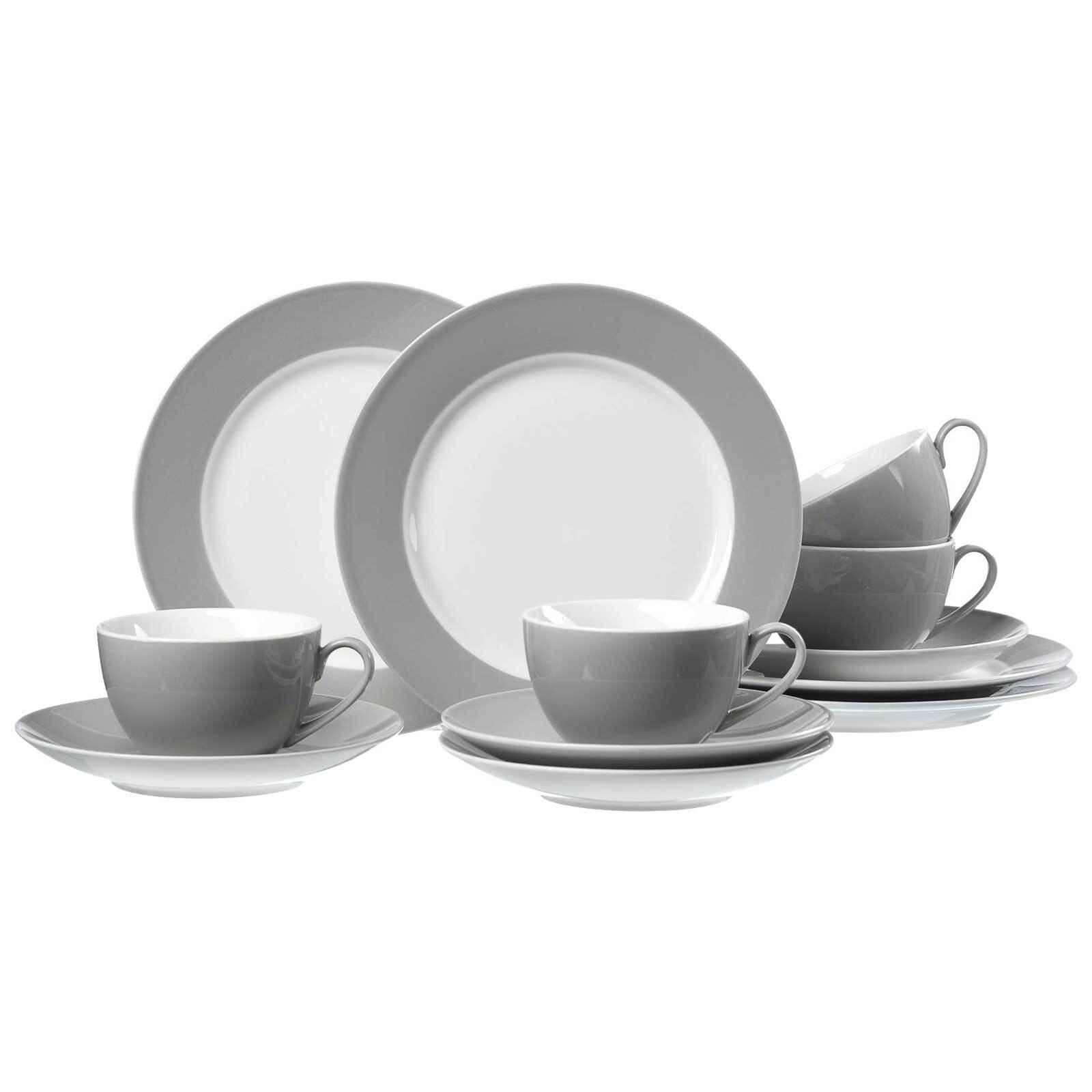 KAFFEESERVICE Doppio Grau 12-tlg. - Grau, Keramik (2/2/2cm) - Ritzenhoff Breker
