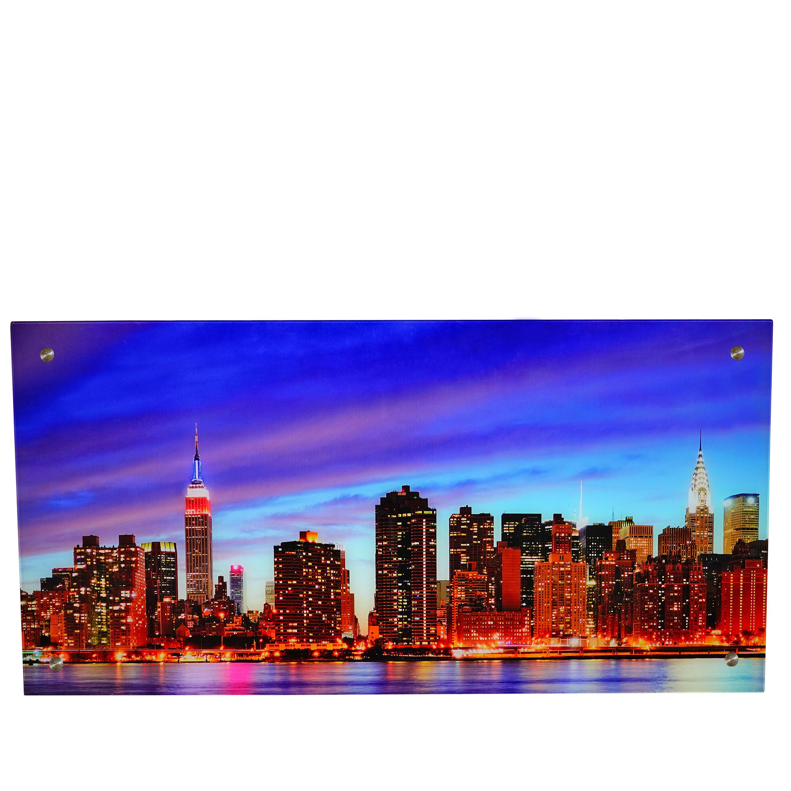 GLASBILD NEW YORK Multicolor - Multicolor, Glas (100/50cm) - MCW