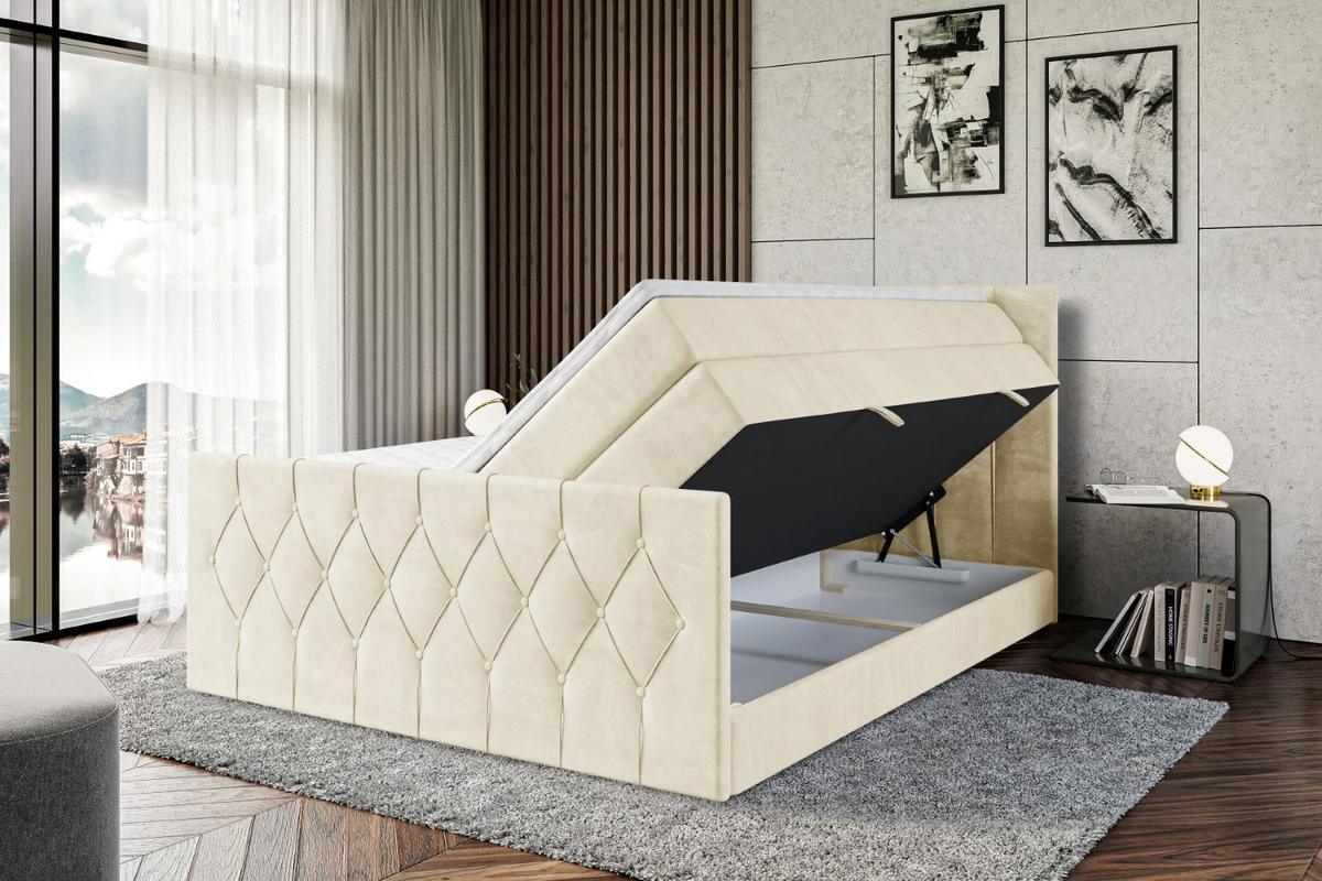 BOXSPRINGBETT VELANTO-Z KING - 180 x 200 - H3/H4 - Beige - Beige, Holzwerkstoff (180/200cm) - ALTDECOR