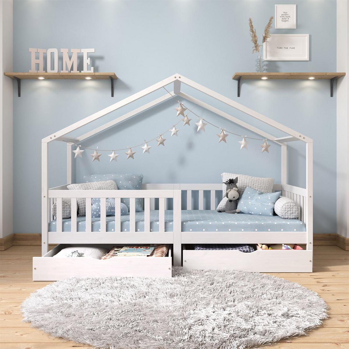 HAUSBETT ELEA 90X200 CM - Weiß, Holz (96/148/206cm) - IDIMEX