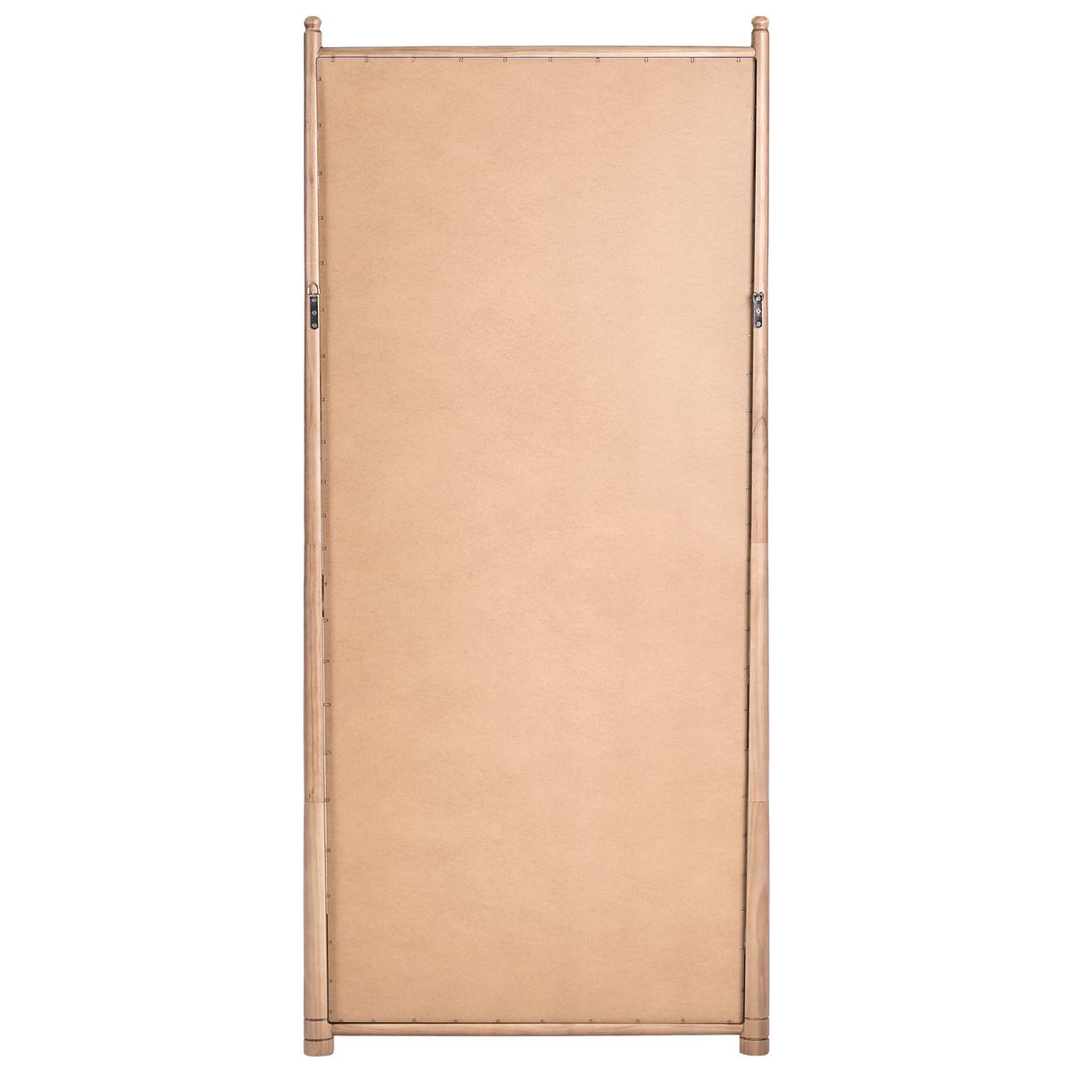 WANDSPIEGEL 90/200 cm Paulownia-Holz Hellbraun Canet - Hellbraun/Braun, Holz (90/200/8cm) - Beliani