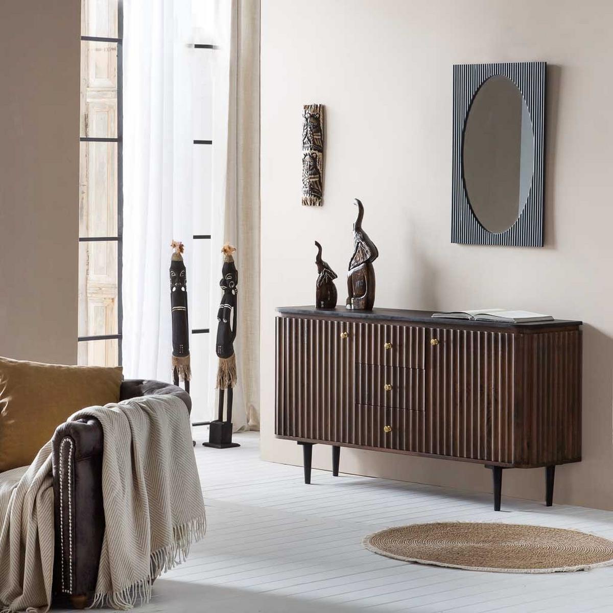 SIDEBOARD aus Holz 147x40x80 cm - Braun, Holz (147/80/40cm) - Wanderlust