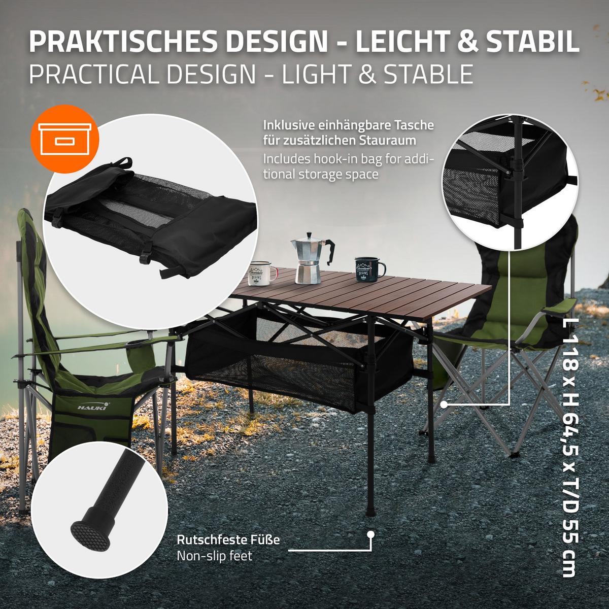 CAMPINGTISCH Braun - Braun, Metall (55/118/64.5cm) - Hauki