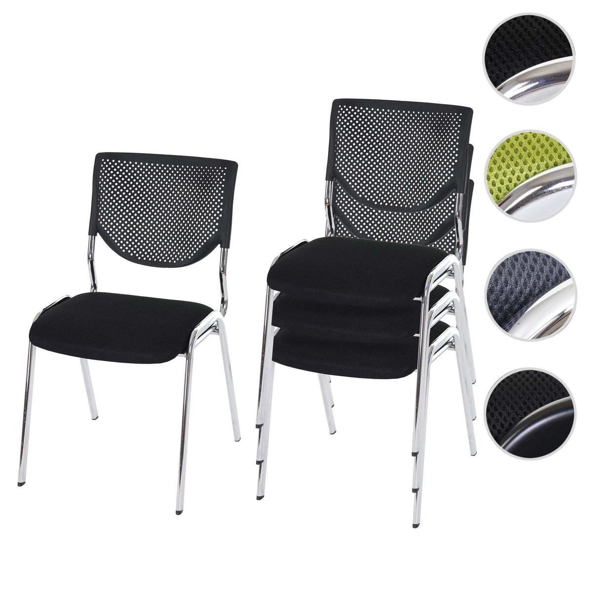 BESUCHERSTUHL Schwarz 4er-Set - Schwarz, Textil (49/83/58cm) - MCW